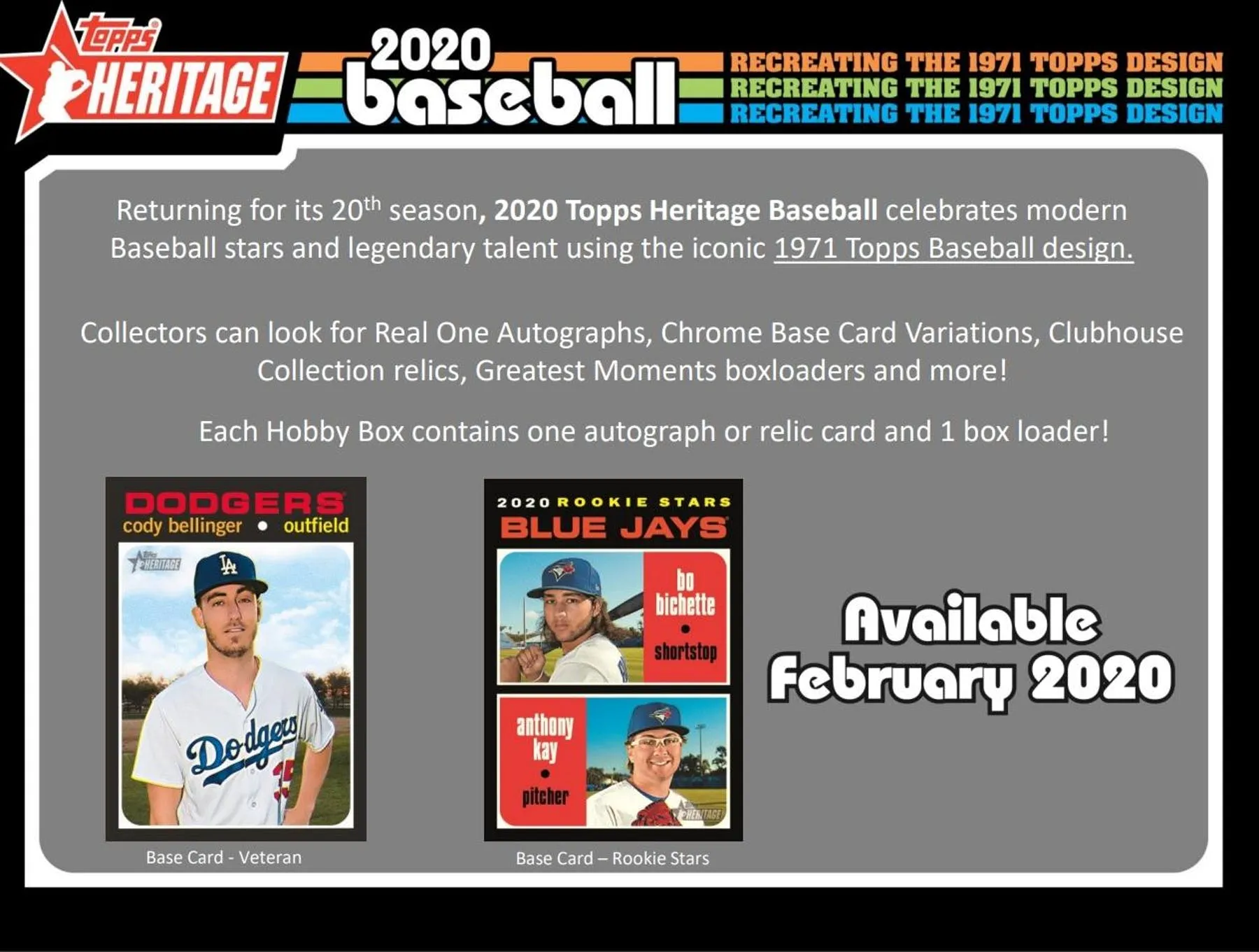 2020 Topps Heritage Baseball Hobby Box