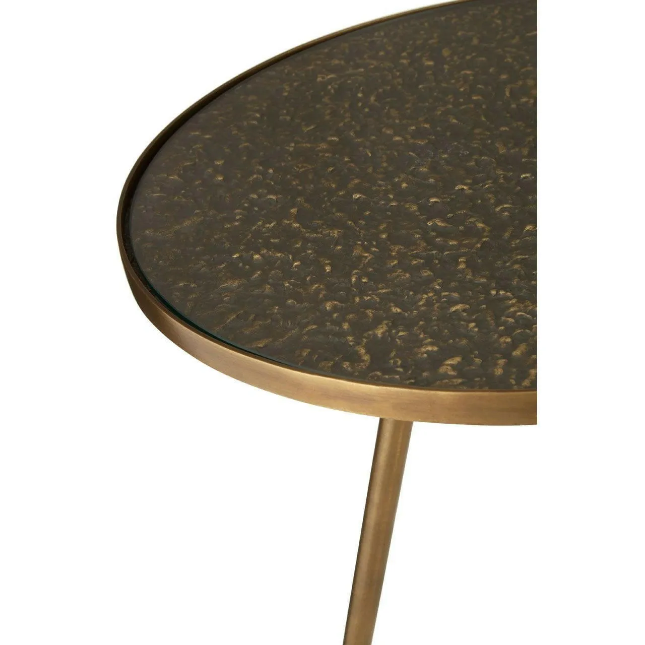 Akola Antique Gold Finish Side Table