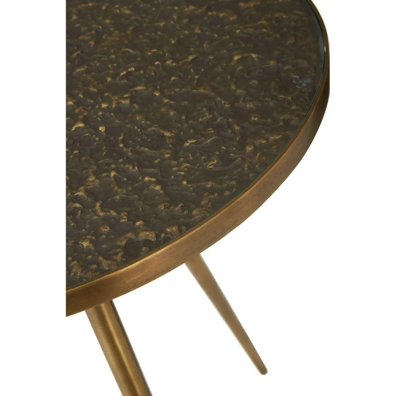 Akola Antique Gold Finish Side Table