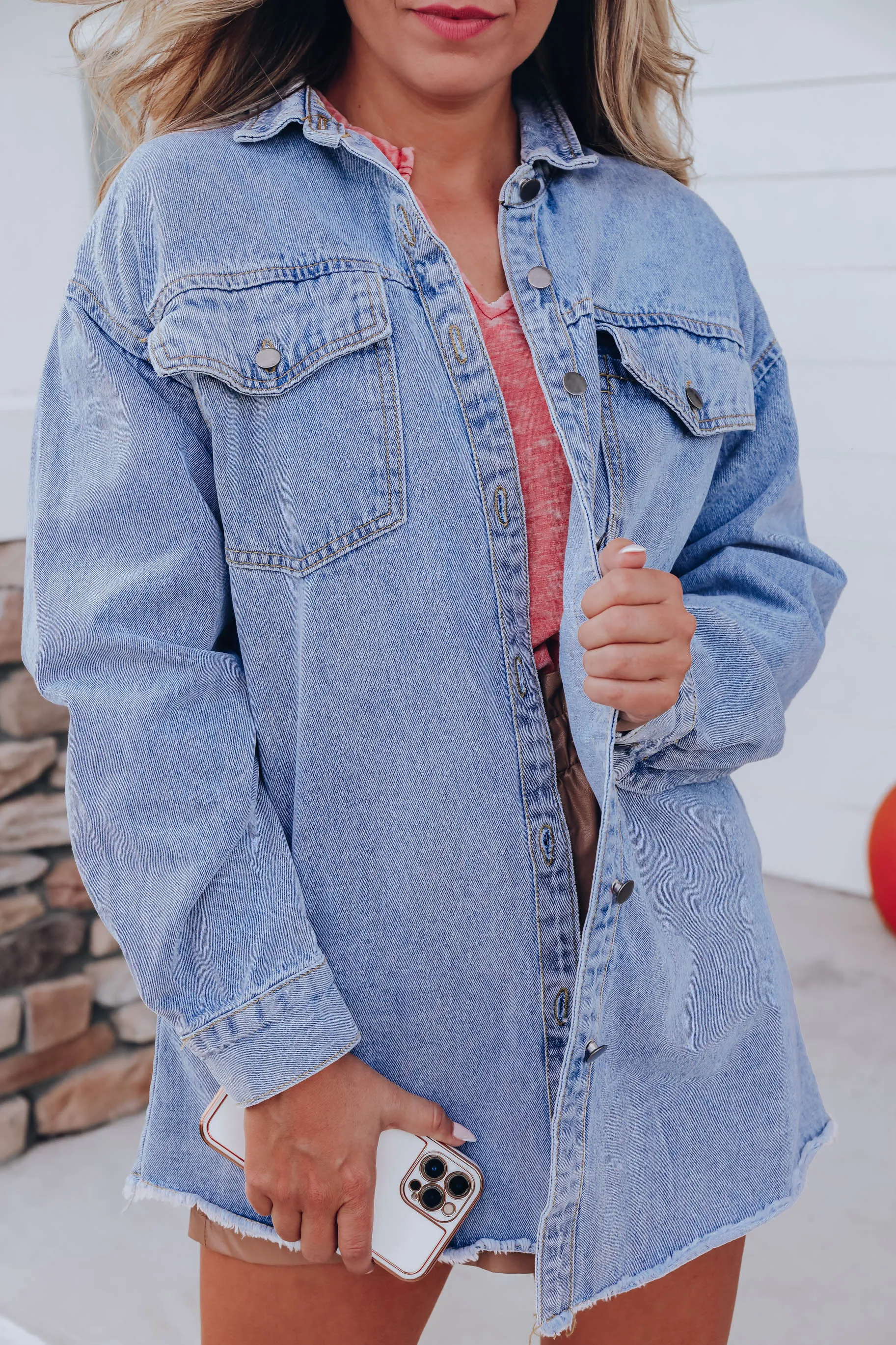 Austin Acid Washed Denim Jacket - Blue