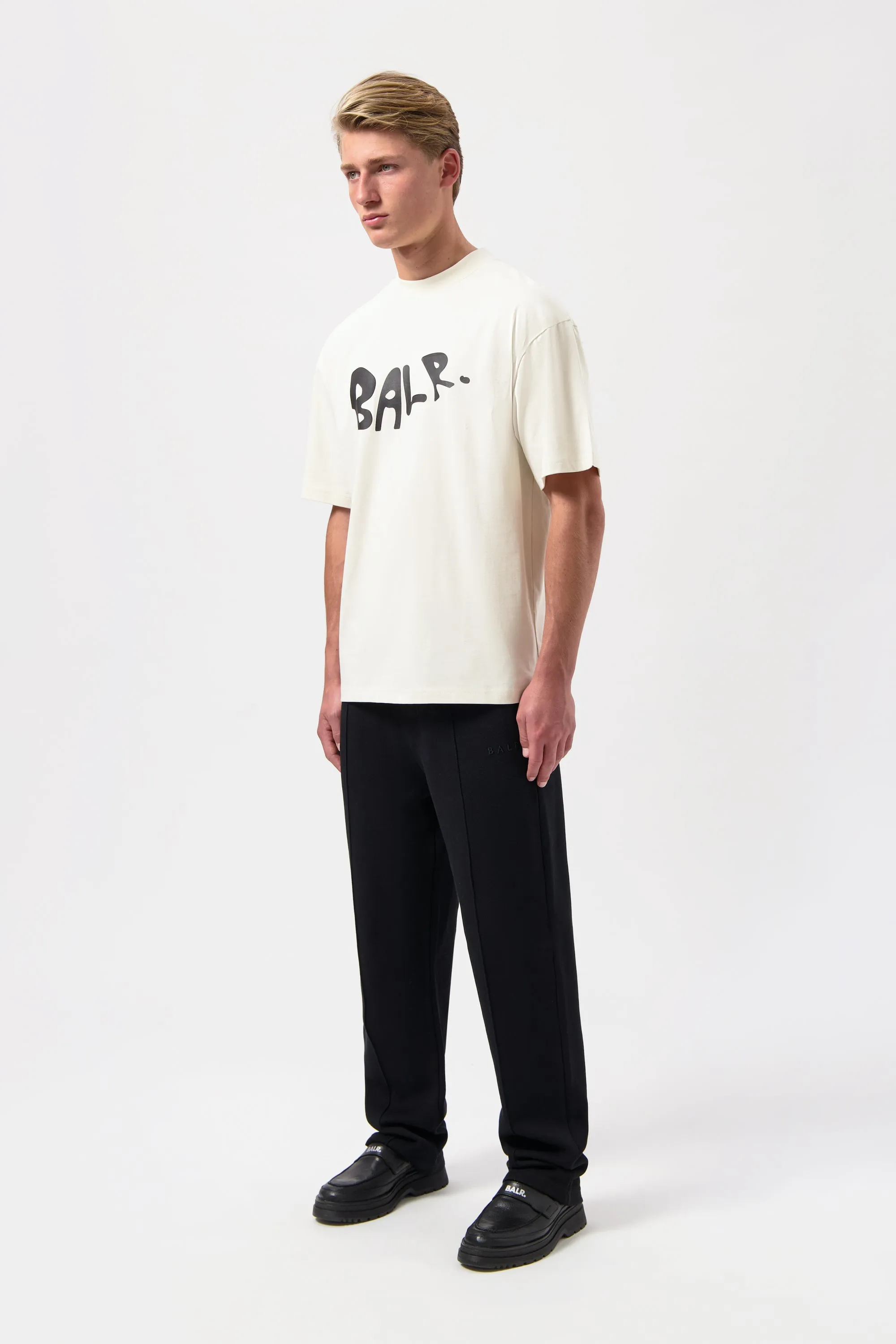 BALR. Logo Graffiti Box Fit T-Shirt White Swan