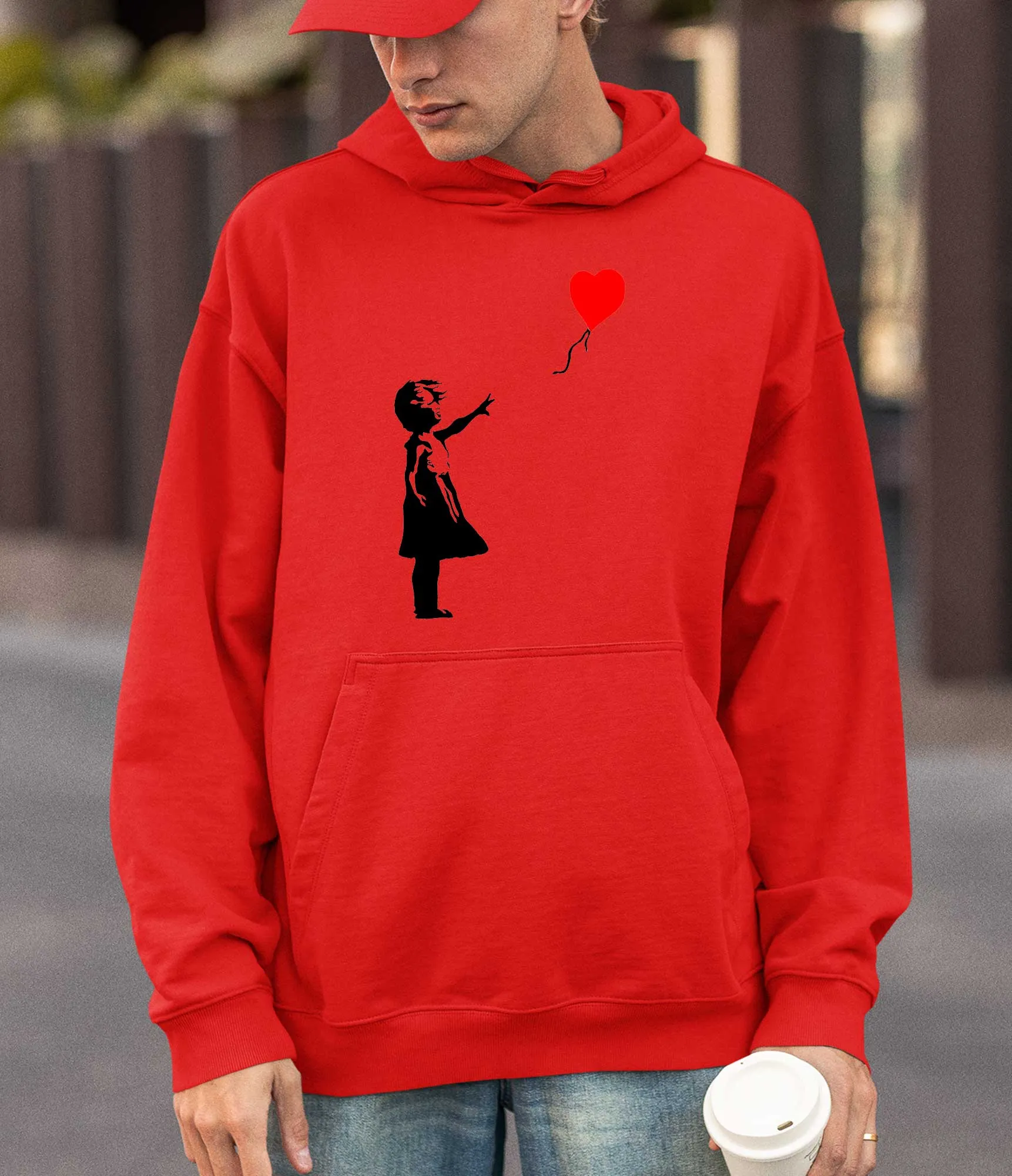 Banksy Hoodie - Girl with a Heart Baloon