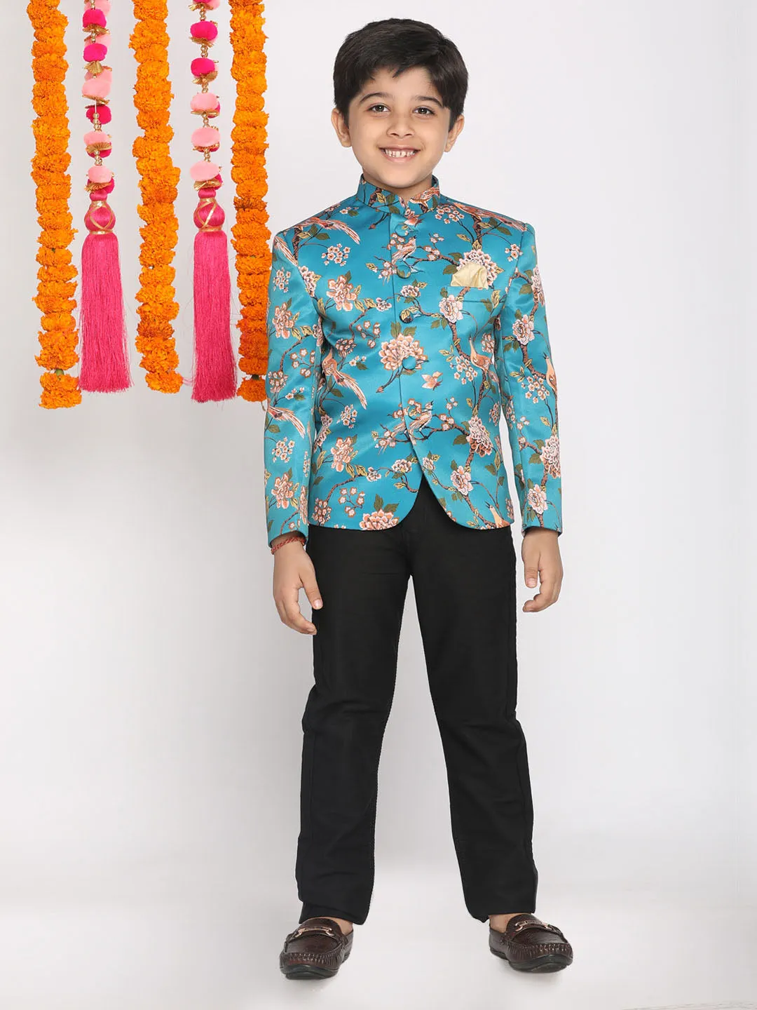 Boy's Turquoise Jodhpuri - Vastramay Boys