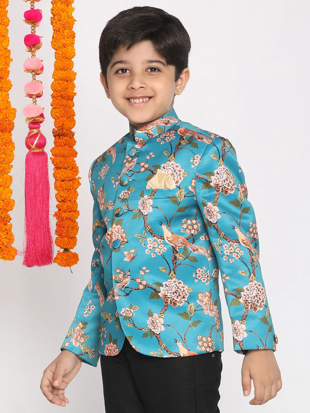 Boy's Turquoise Jodhpuri - Vastramay Boys