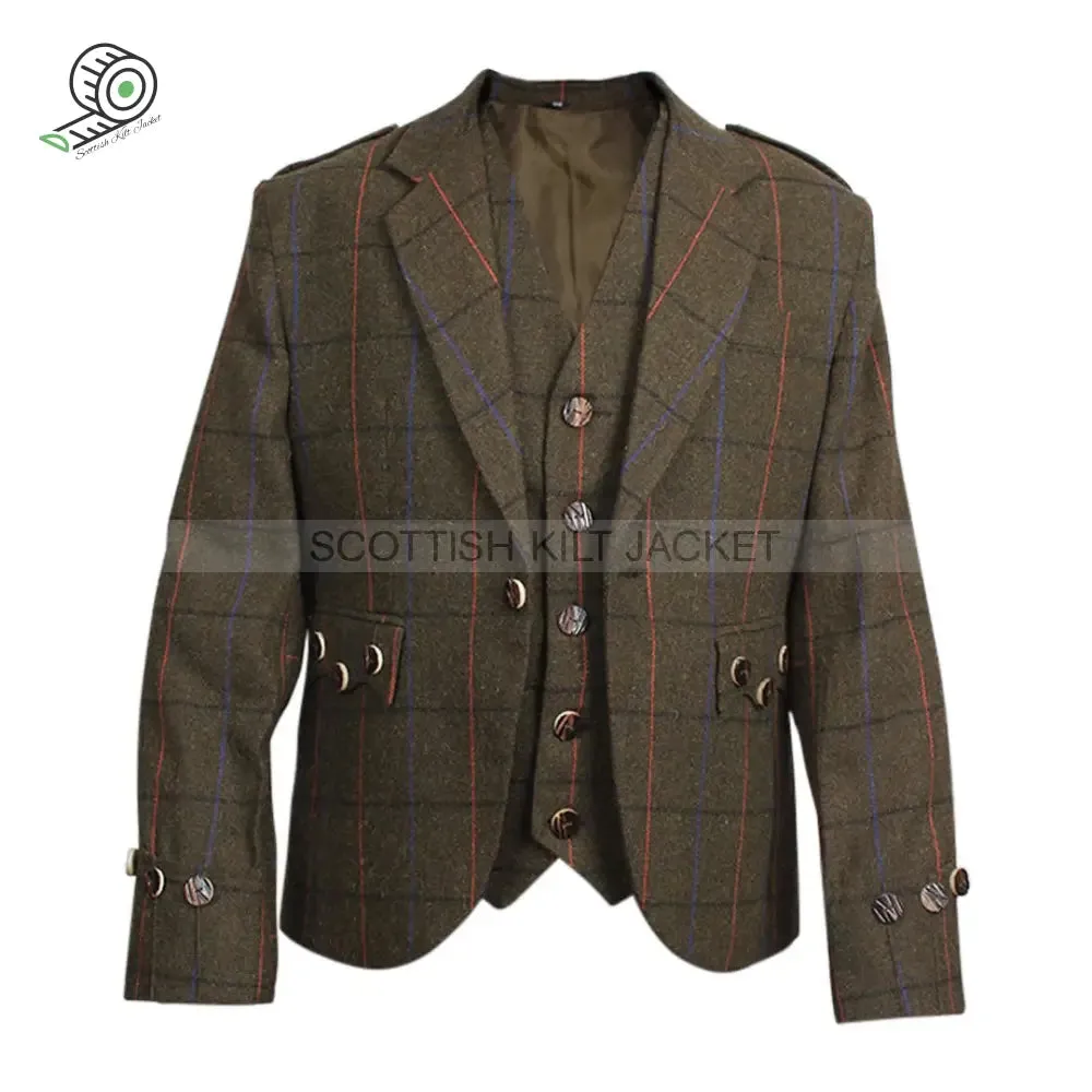 Brown Argyll Tweed Vest and Jacket