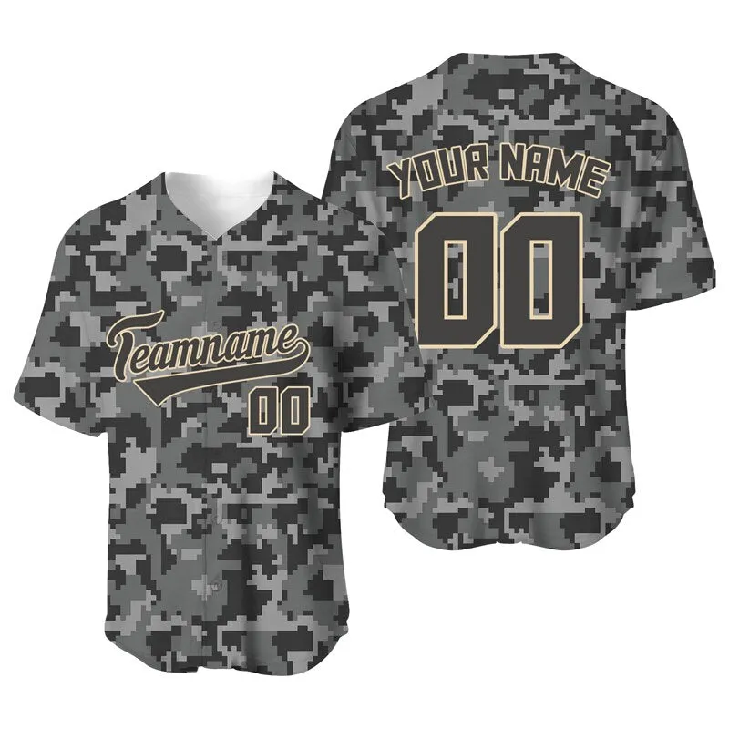 Camo Baseball Jersey Shirts Mens Sublimation Blanks Custom Team/Name T-Shirt Sport Uniform Hombre Sportwear