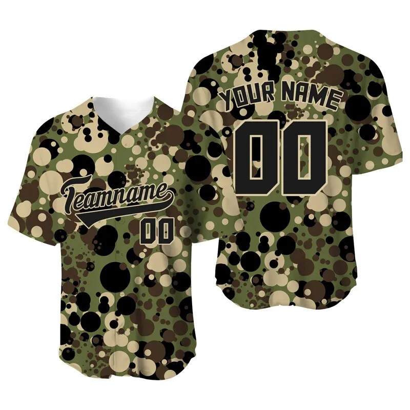 Camo Baseball Jersey Shirts Mens Sublimation Blanks Custom Team/Name T-Shirt Sport Uniform Hombre Sportwear