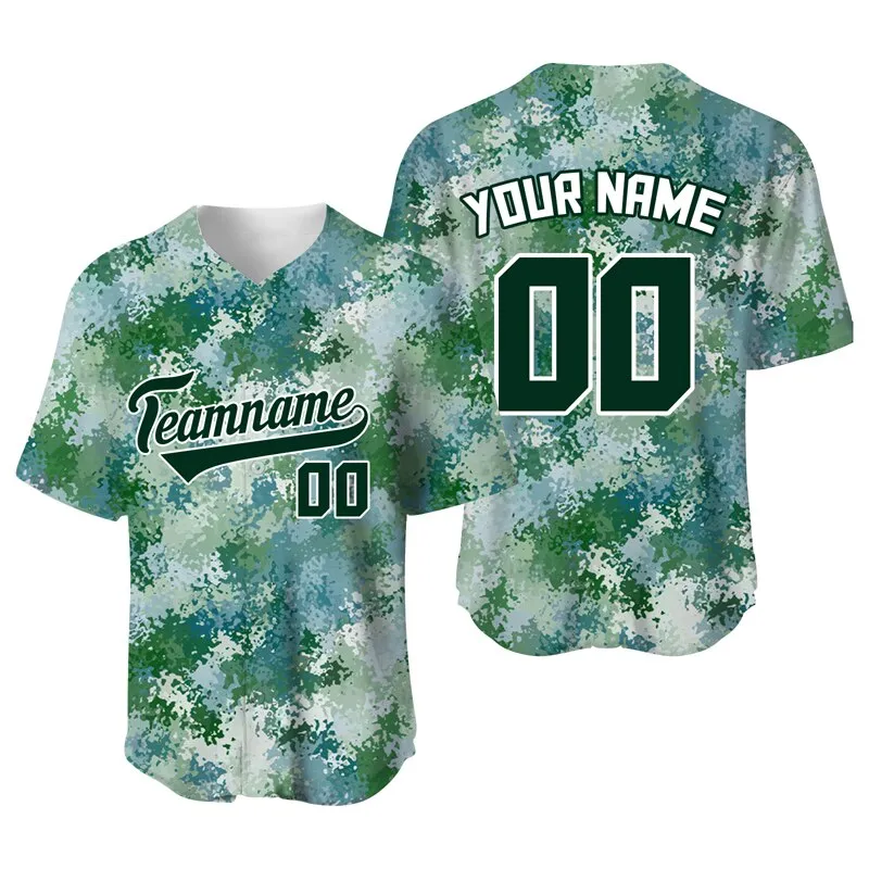 Camo Baseball Jersey Shirts Mens Sublimation Blanks Custom Team/Name T-Shirt Sport Uniform Hombre Sportwear