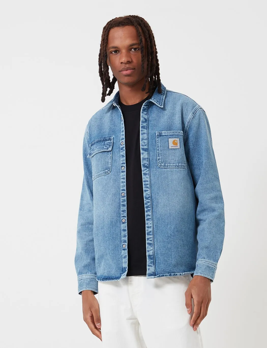 Carhartt-WIP Salinac Shirt Jacket (Denim) - Blue, Worn Bleached