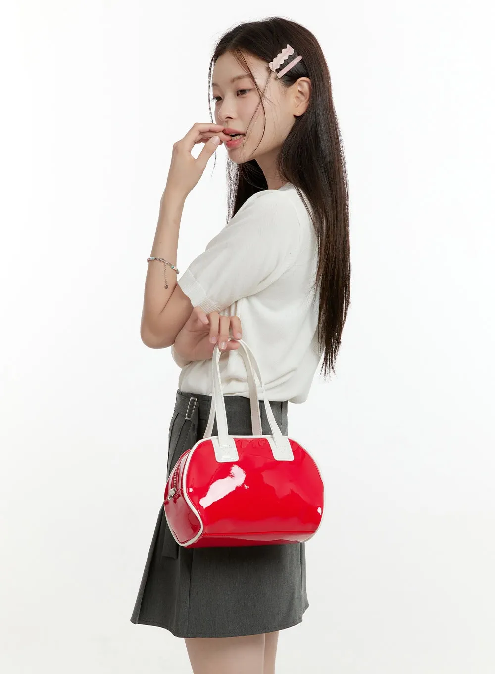 Color Contrast Glossy Bag OL423