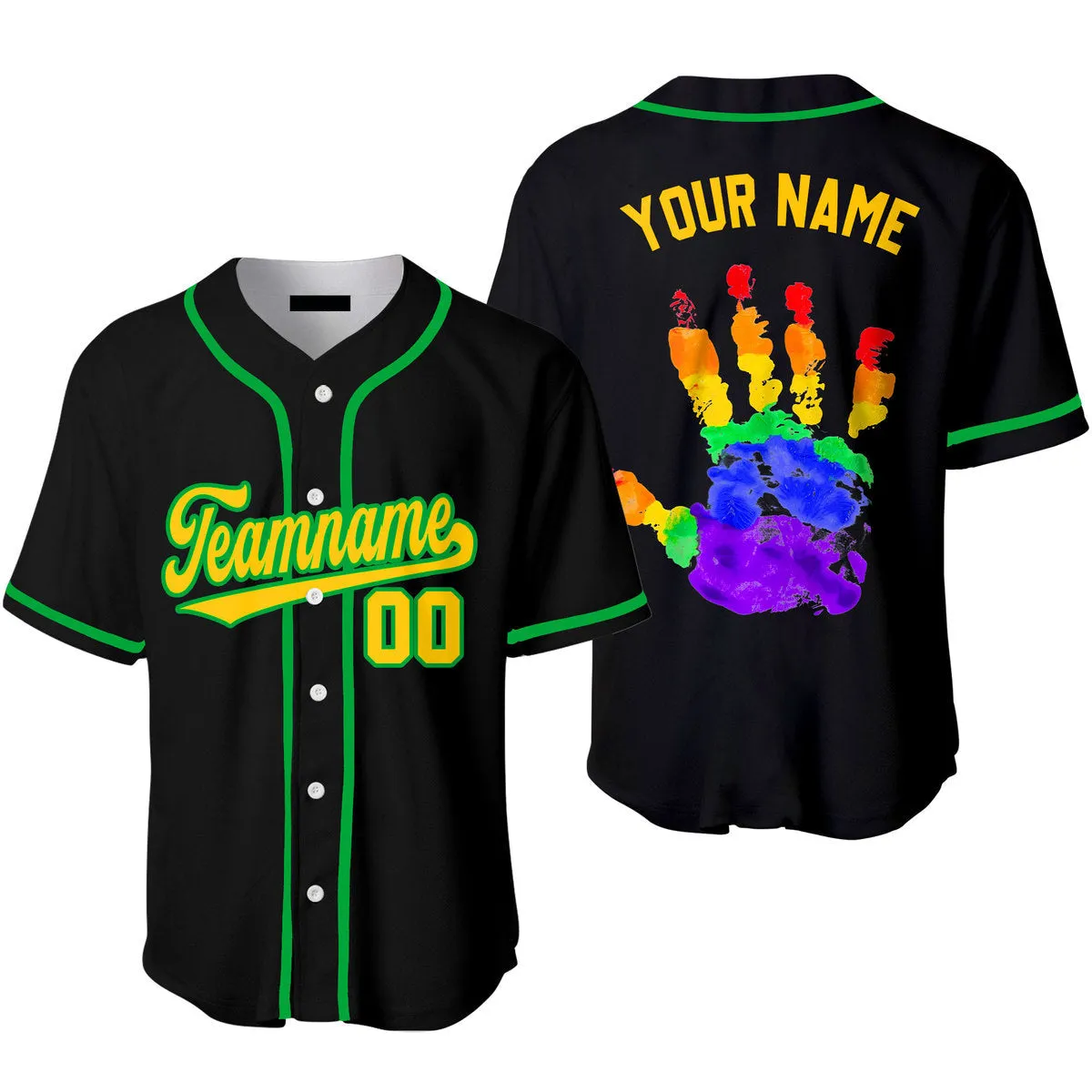 Custom Pride Hand LGBT Baseball Jerseys For Men & Women, Pride LGBT Shirt