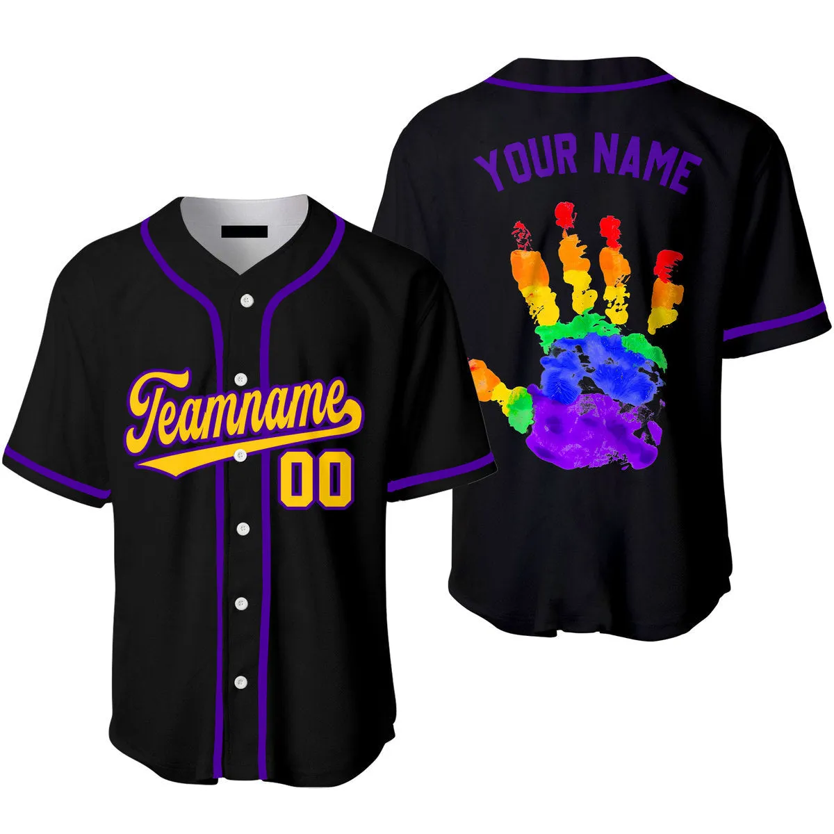 Custom Pride Hand LGBT Baseball Jerseys For Men & Women, Pride LGBT Shirt