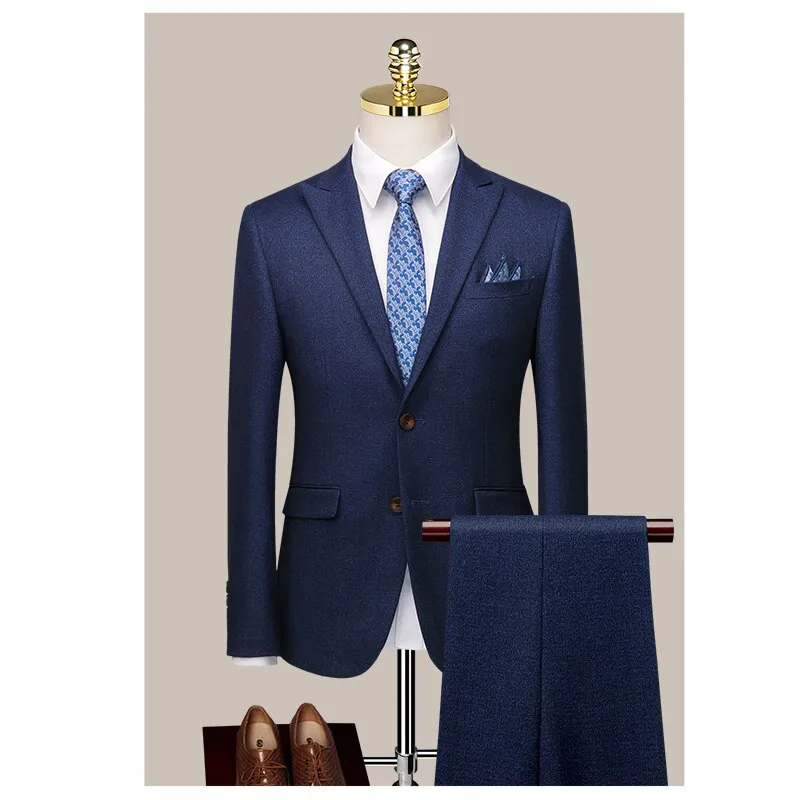 Customized Groom Suit Slim Fitting Korean Men's Wedding Dress British Casual Formal Suit Three Piece Suit