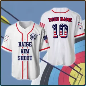 Darts American Flag Raise Aim Shoot Personalized And Number Baseball Jersey