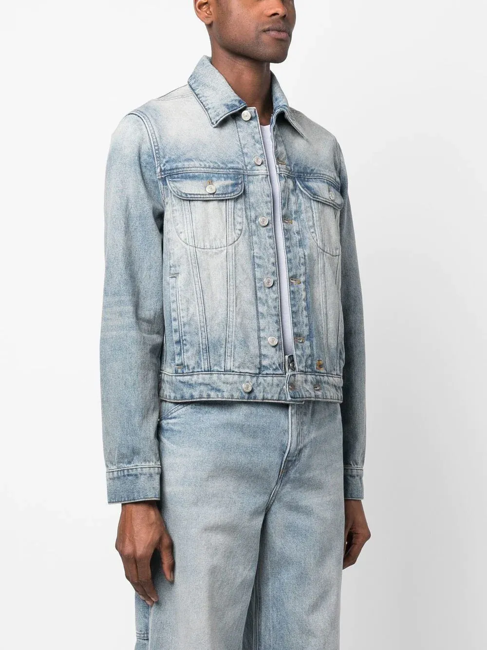 Dirty Blue Denim Strap Jacket