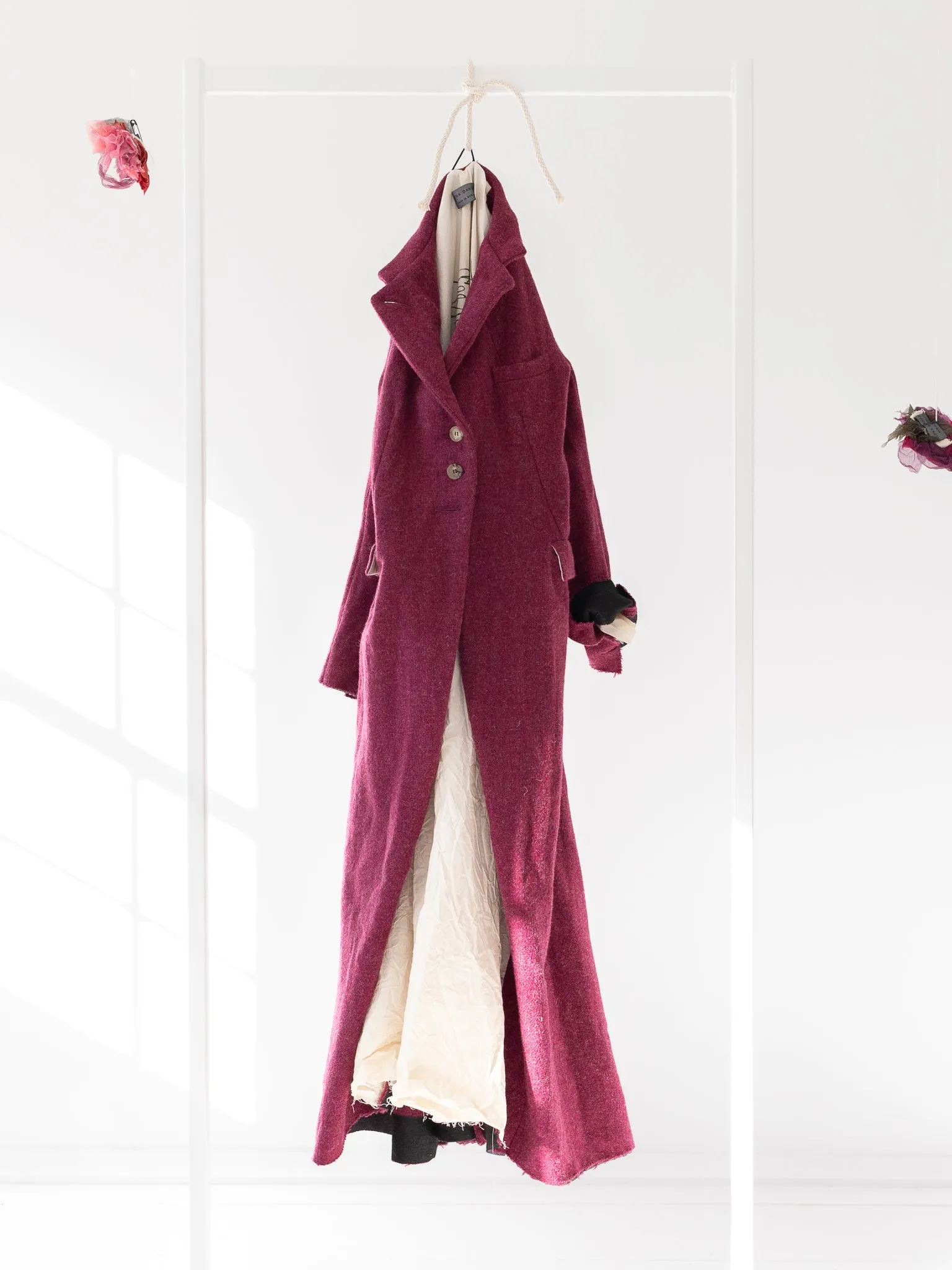 Elena Dawson Hacking Coat, Raspberry Tweed