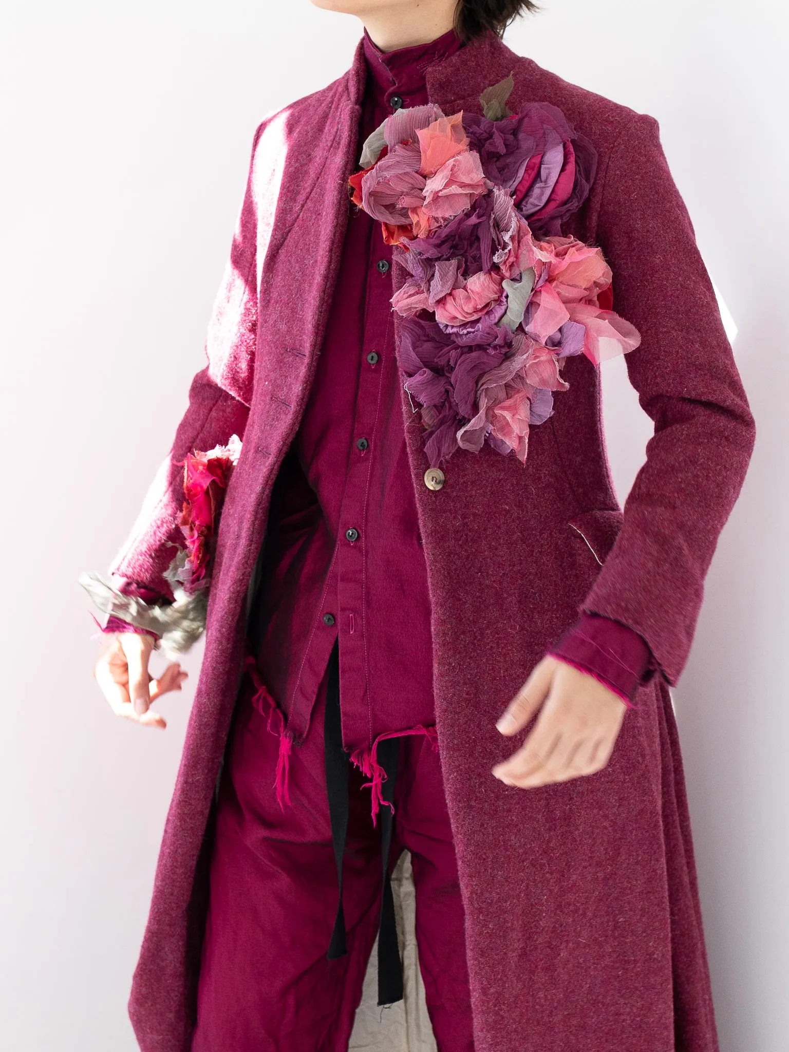 Elena Dawson Hacking Coat, Raspberry Tweed