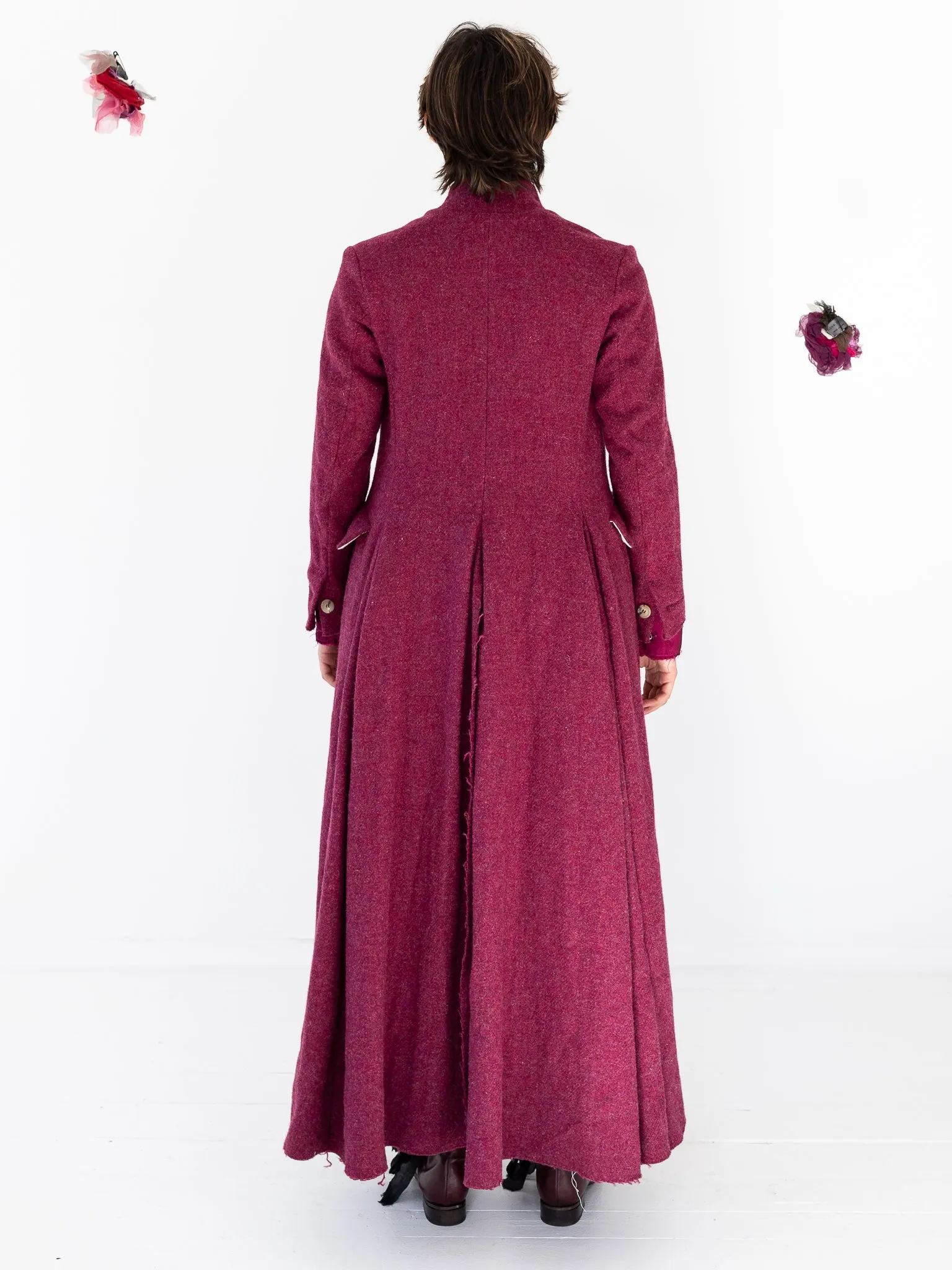 Elena Dawson Hacking Coat, Raspberry Tweed