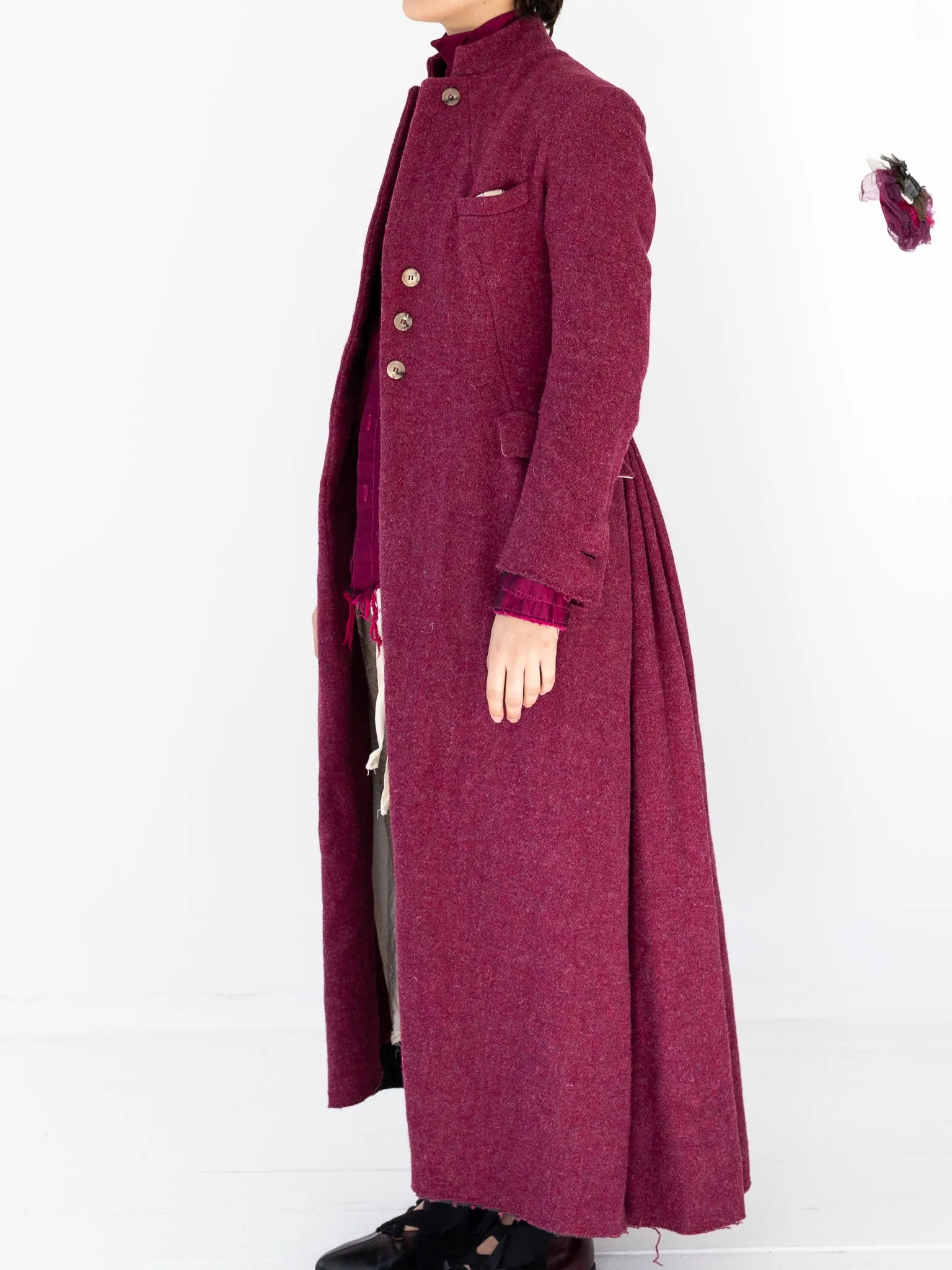 Elena Dawson Hacking Coat, Raspberry Tweed