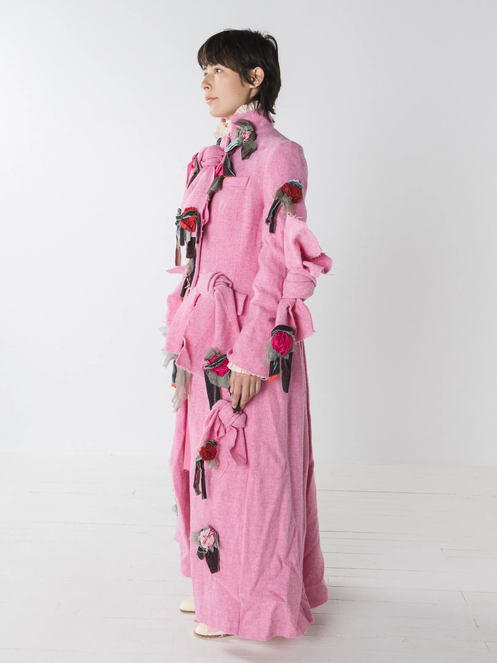 Elena Dawson Valentina Coat, Peony Pink Tweed