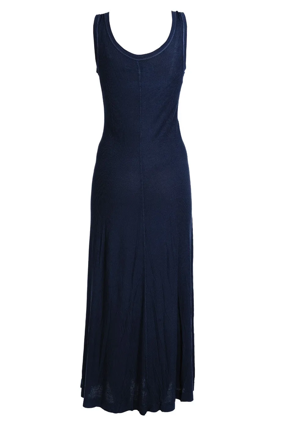 ENZA COSTA SILK BUTTON Blue Tank Dress