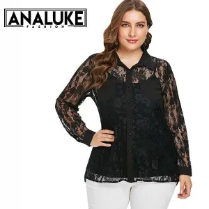 Floral Mesh Lace Blouse Shirt