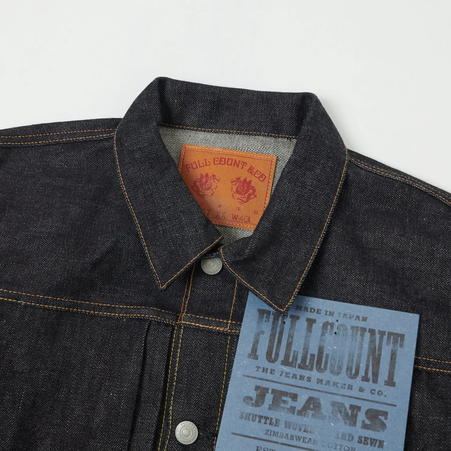 Full Count 2107XX 15.5oz Type I Denim Jacket - Raw