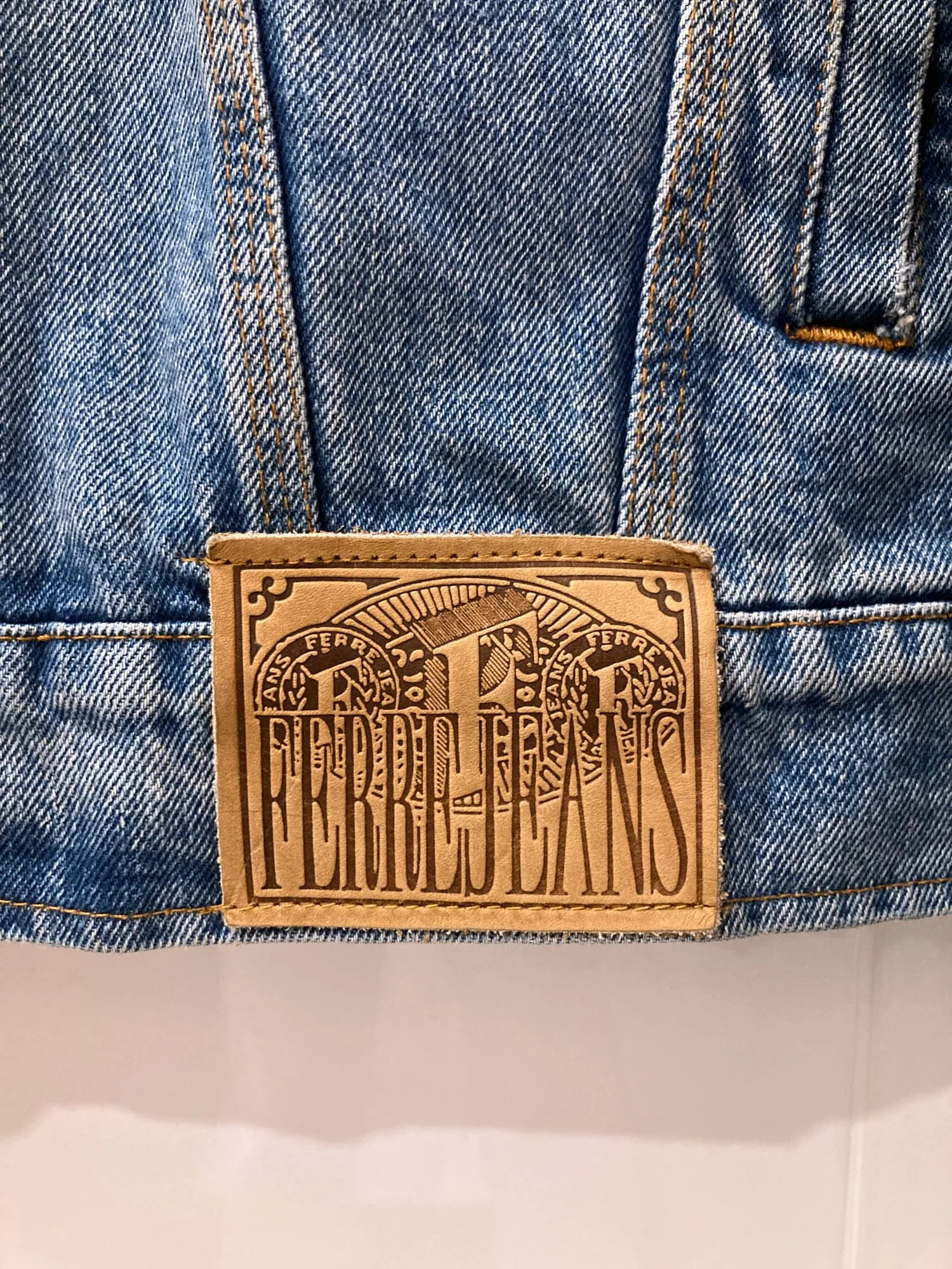 Gianfranco Ferre Jeans 1990s washed blue denim trucker jacket