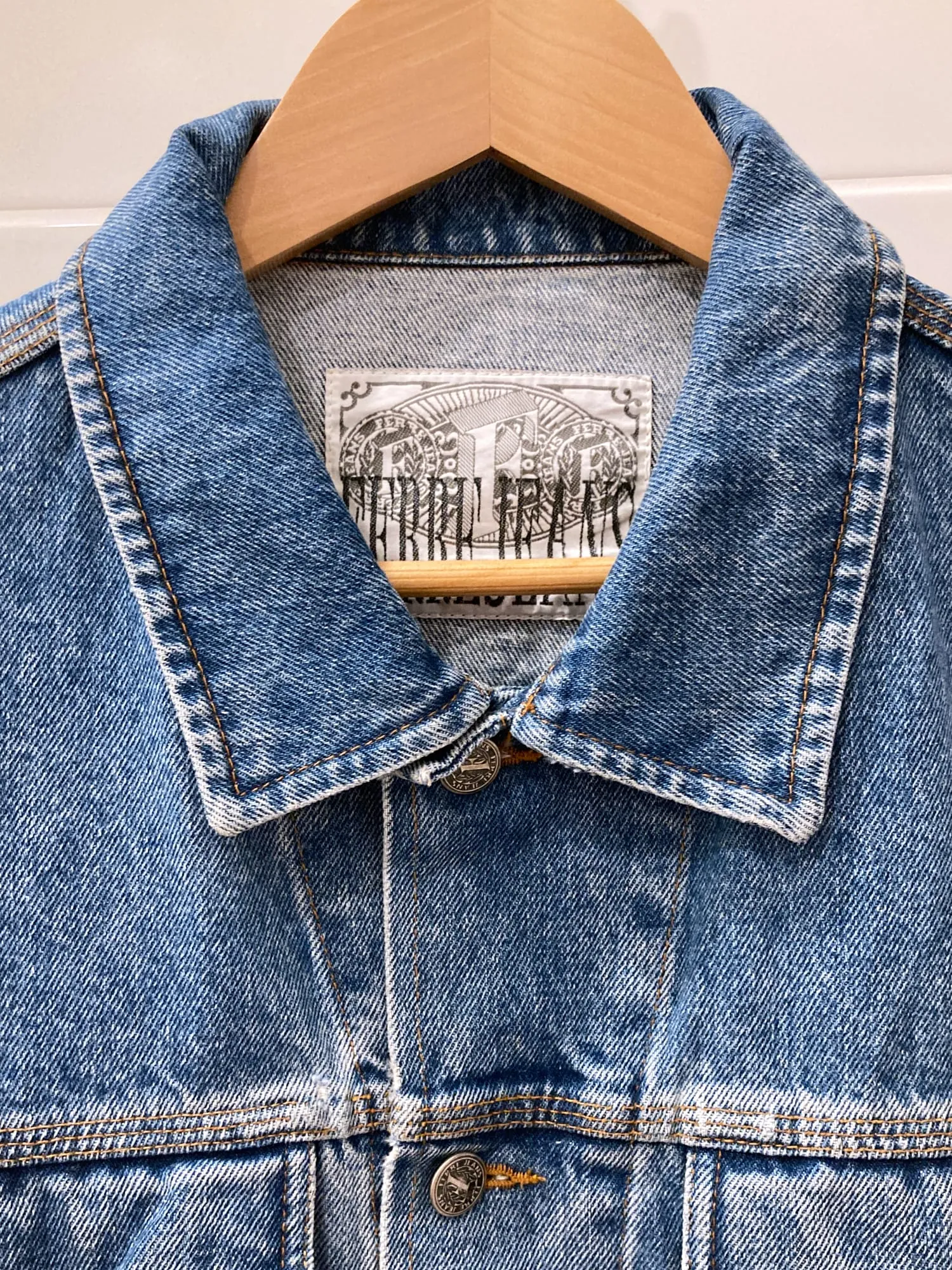 Gianfranco Ferre Jeans 1990s washed blue denim trucker jacket