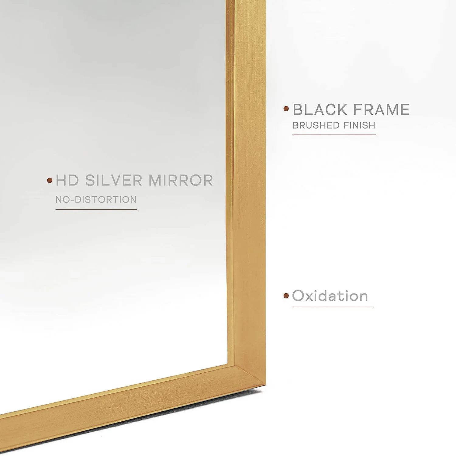 Gold 24*36IN Metal Arch mirror