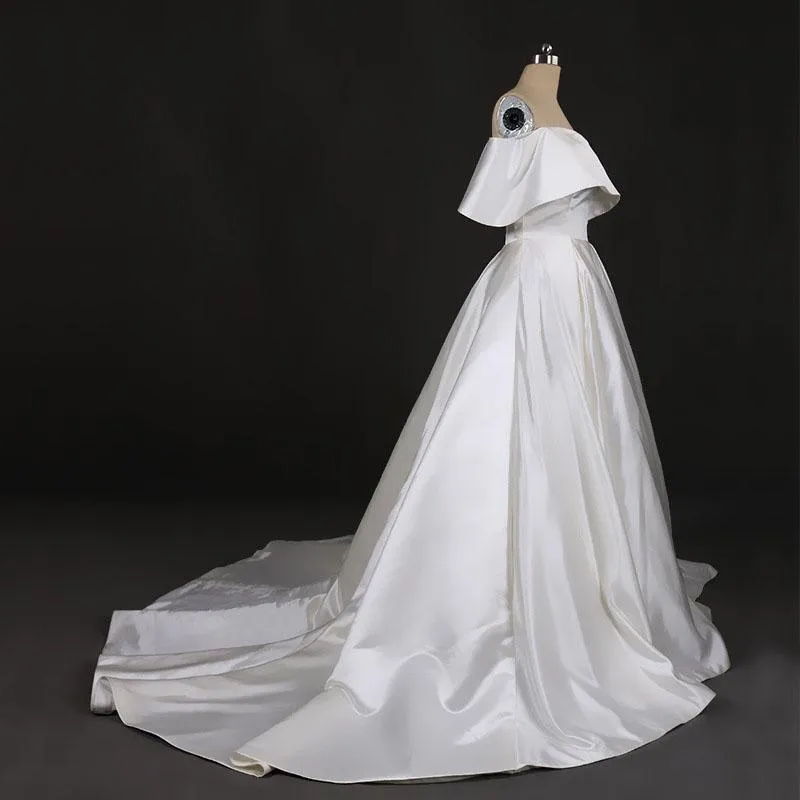 Gorgeous Strapless Ball Gown Long Wedding Dresses, Off the Shoulder Bridal Dresses UQ2289