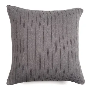 Hand Knitted Alpaca Pillow- GREY