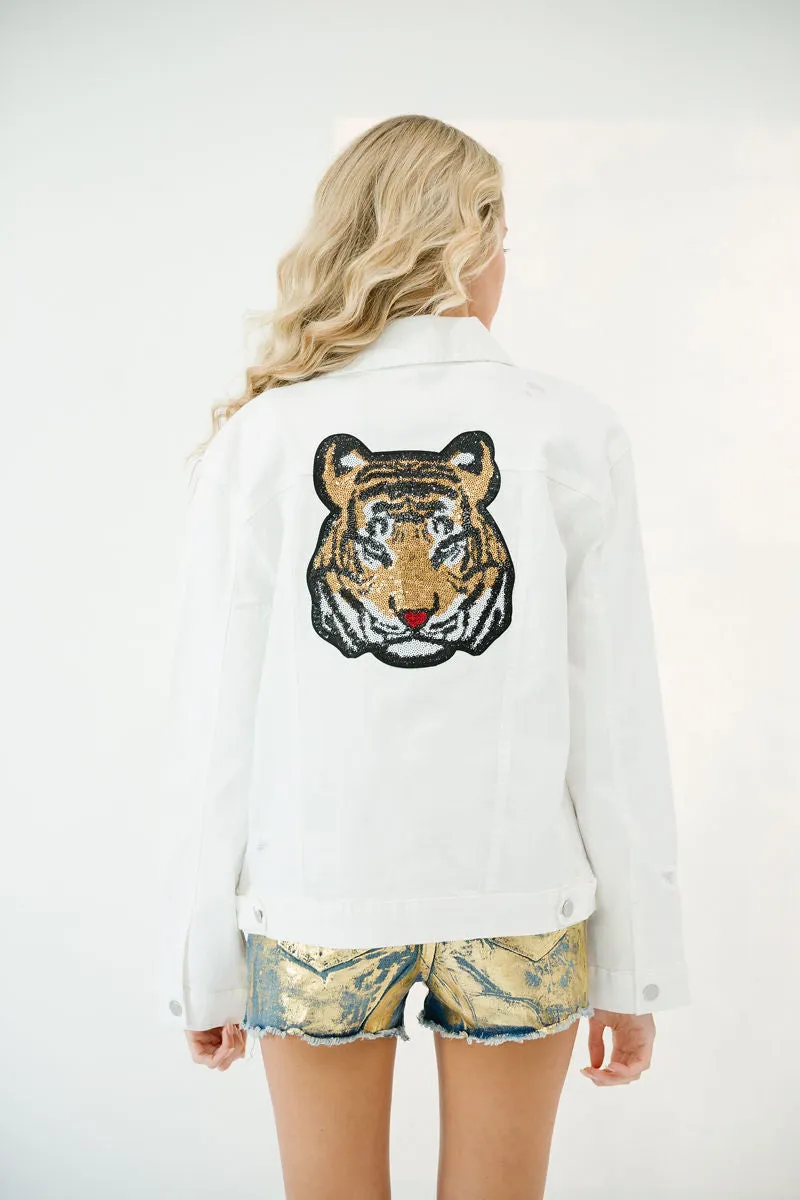 IN THE JUNGLE WHITE DENIM JACKET