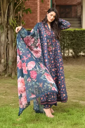 Iznik Dahlia Lawn Collection – DL-07 Printed Lawn