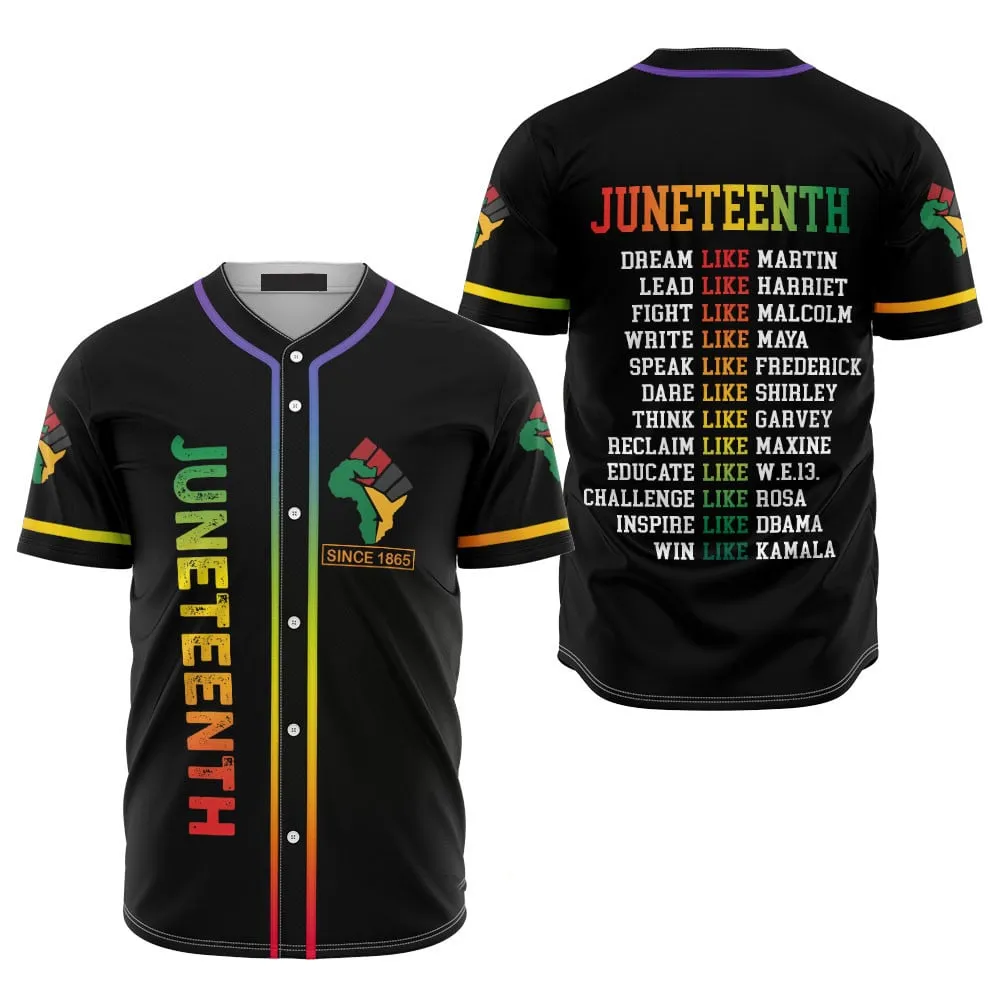 Juneteenth Since 1865 Dream Like Martin Baseball Jersey Shirt