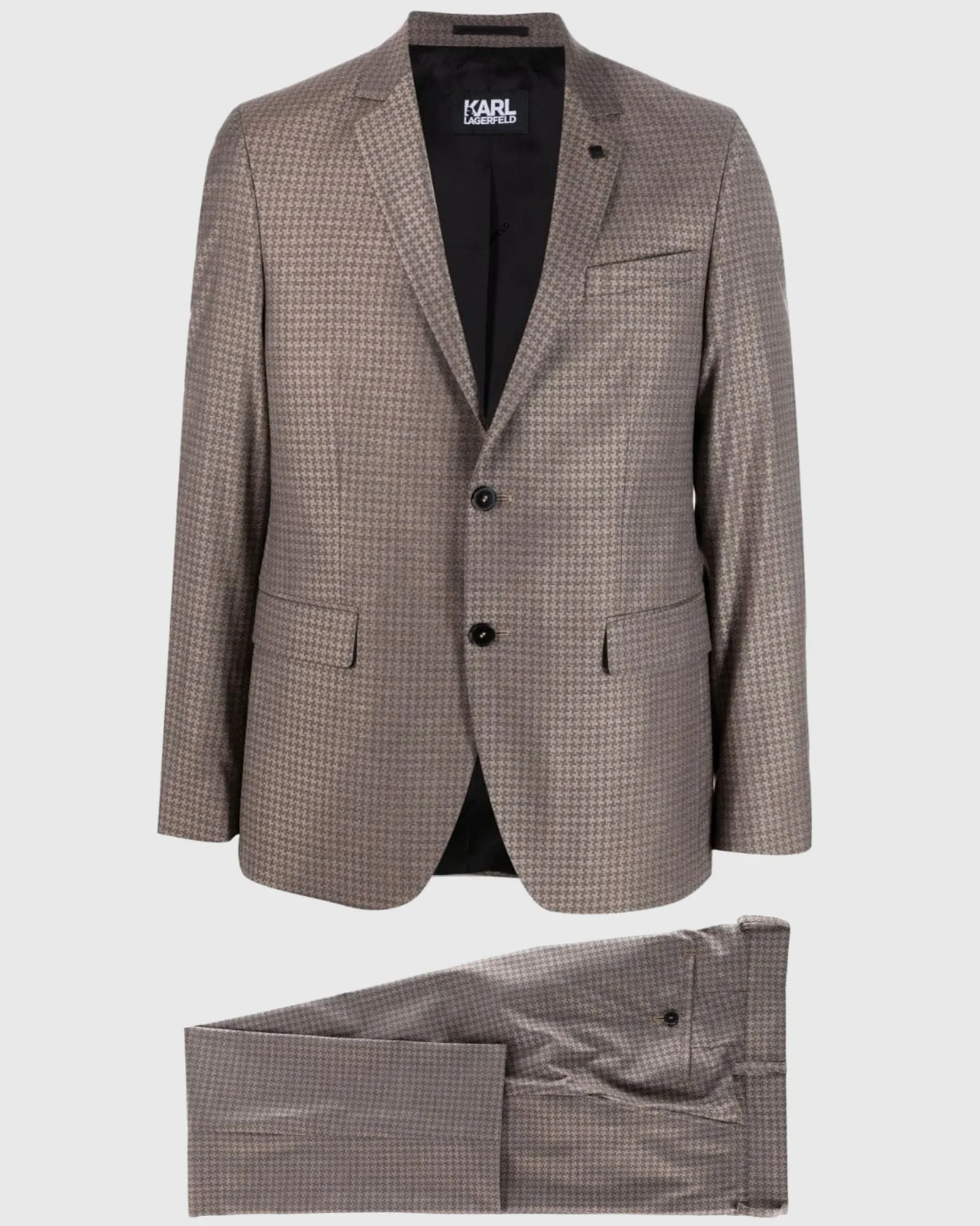 KARL LAGERFELD 105200 SAND HOUNDS-TOOTH SUIT