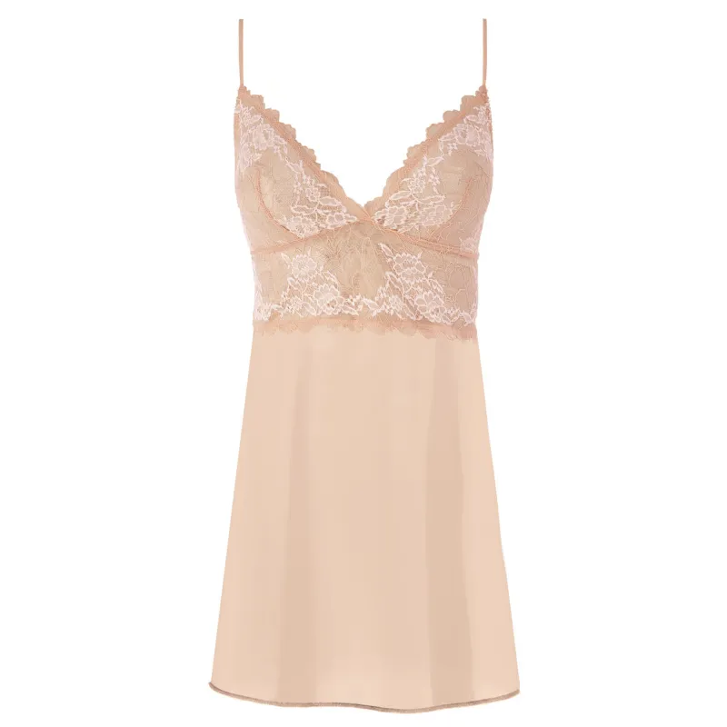 Lace Perfection Chemise Cafe Creme Nude - Wacoal