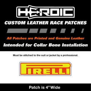 Leather Printed Patches - PIRELLI Collarbone 4in - Yellow