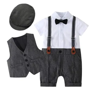 Leo -  Baby Boy Suit , Boys Special Occasion Clothing - Charcoal , Dark Grey