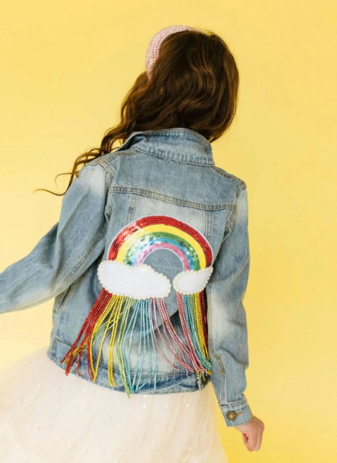 Lola and The Boys Crystal Rain Denim Jacket