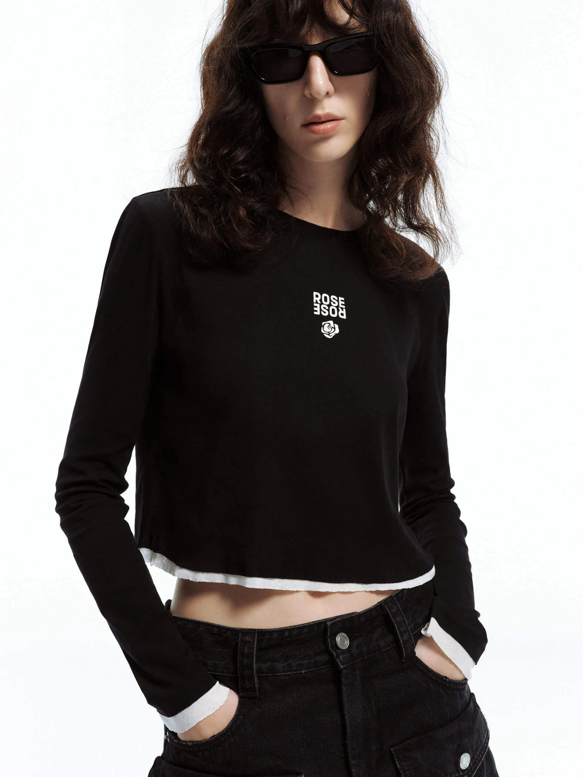 Long Sleeve Contrast Top