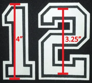 Loose Uniform Numbers Style #1, White/Black/White