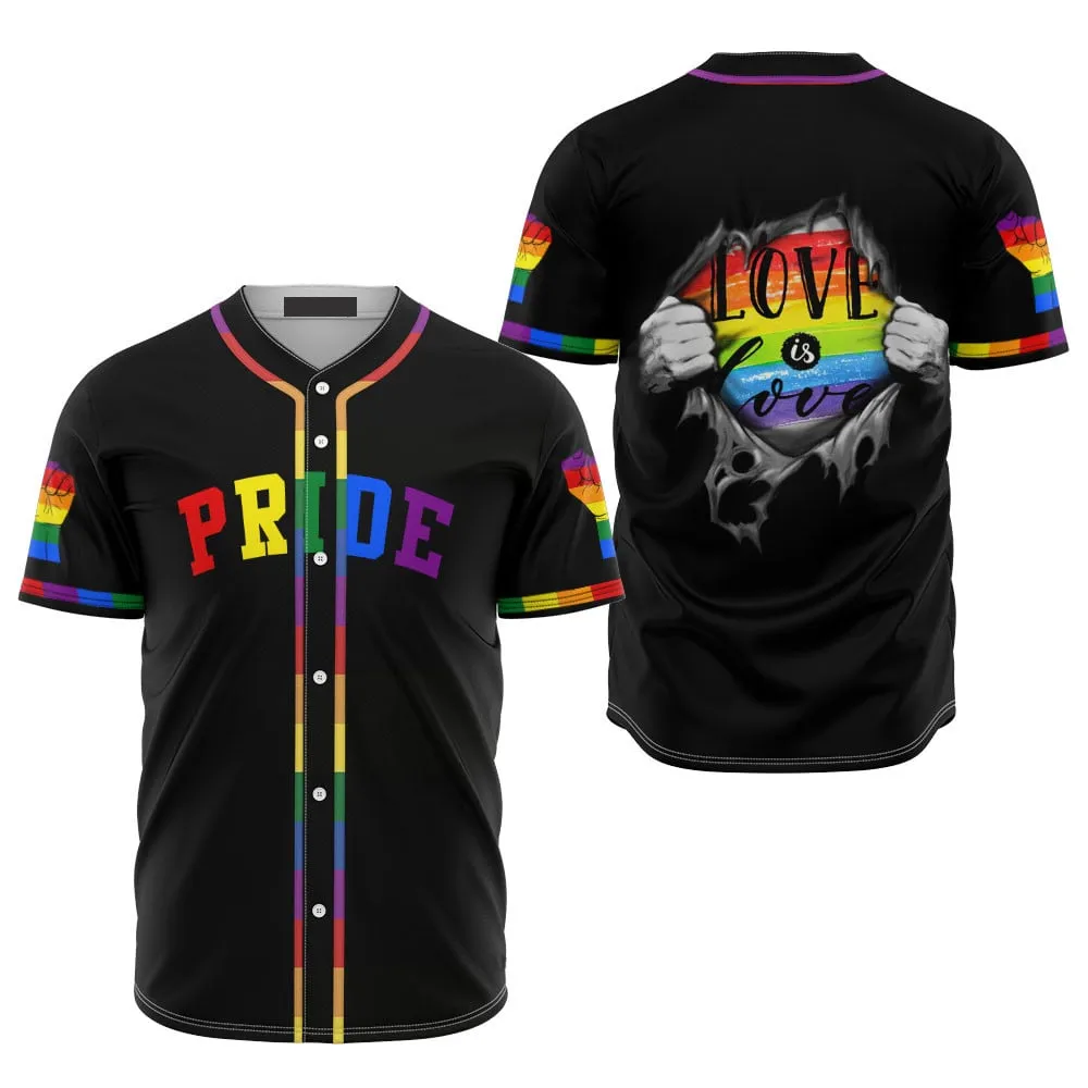 Love Is Love LGBT Pride 3D Baseball Jersey Shirt, LGBT Pride Shirt