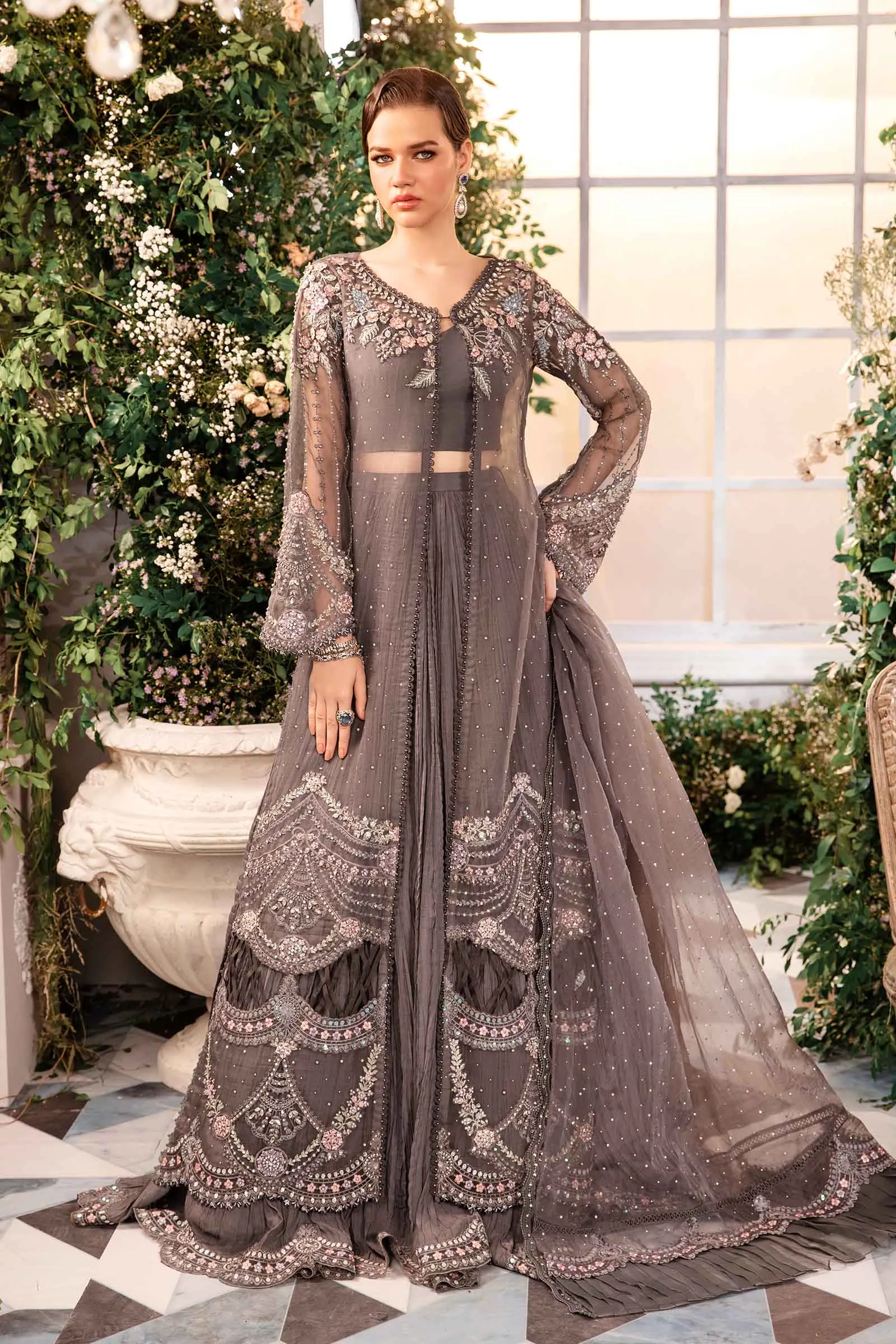 MARIA.B MBroidered Wedding Formals – Embroidered Organza Suit | BD-2902