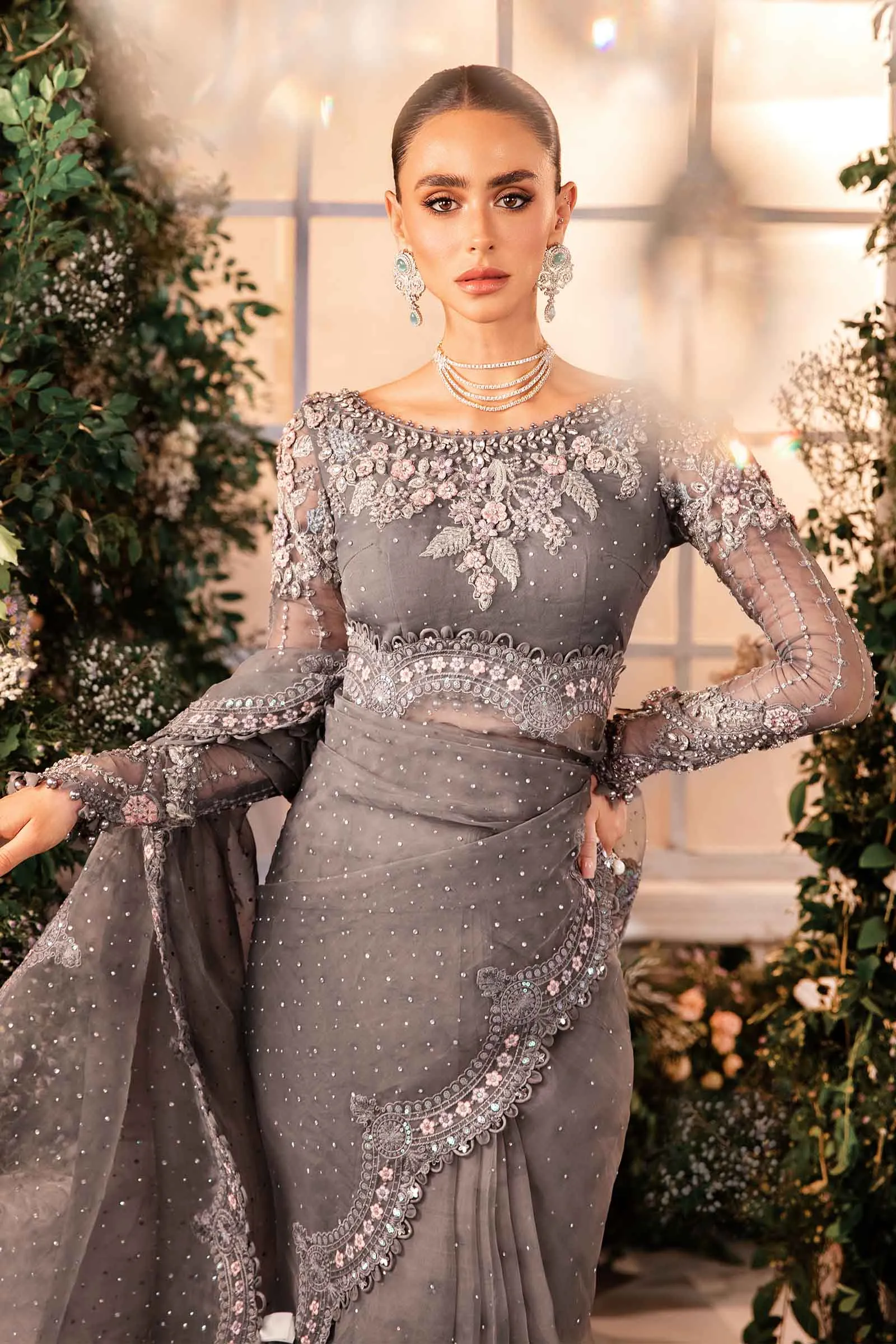 MARIA.B MBroidered Wedding Formals – Embroidered Organza Suit | BD-2902