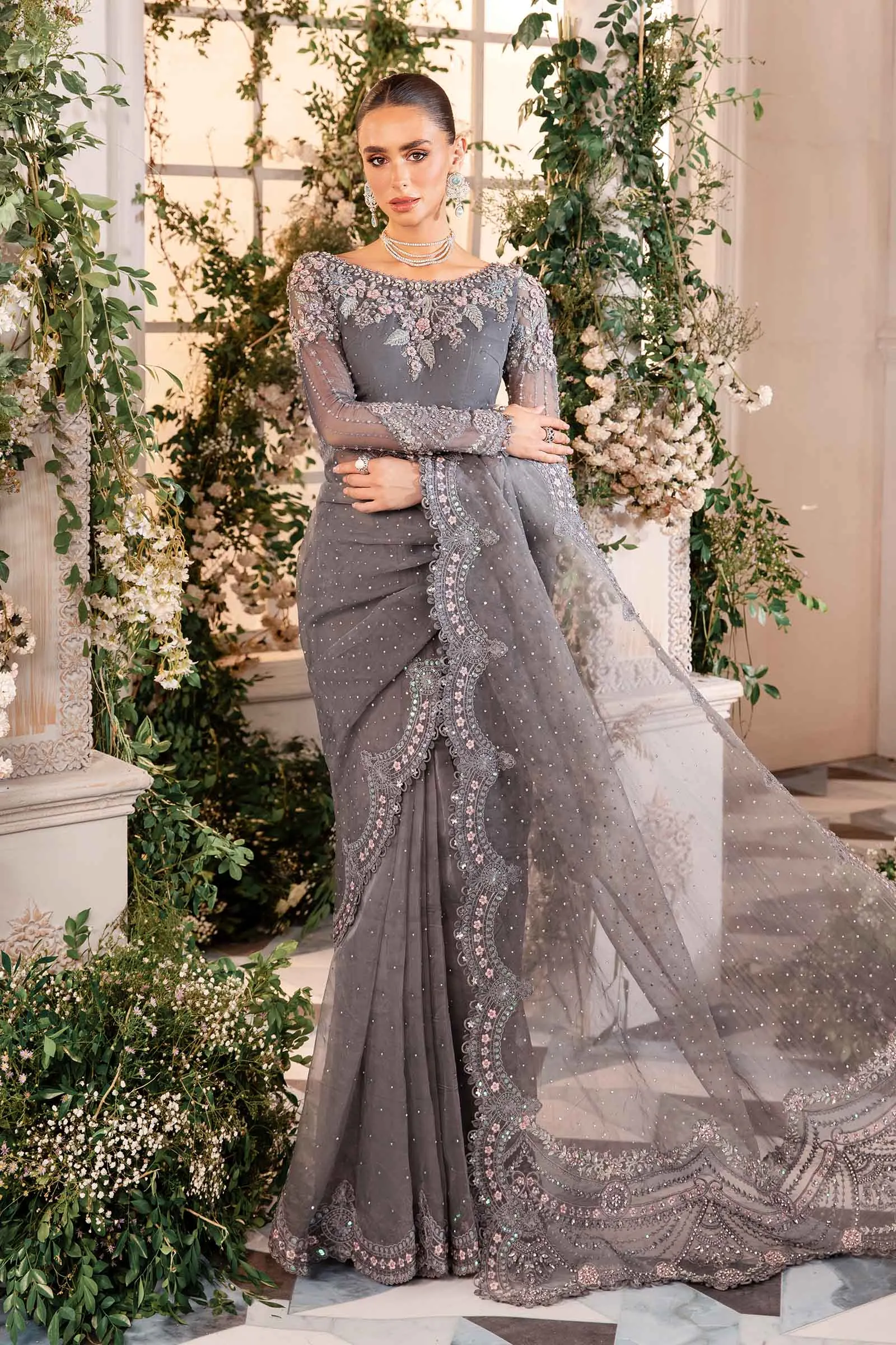 MARIA.B MBroidered Wedding Formals – Embroidered Organza Suit | BD-2902