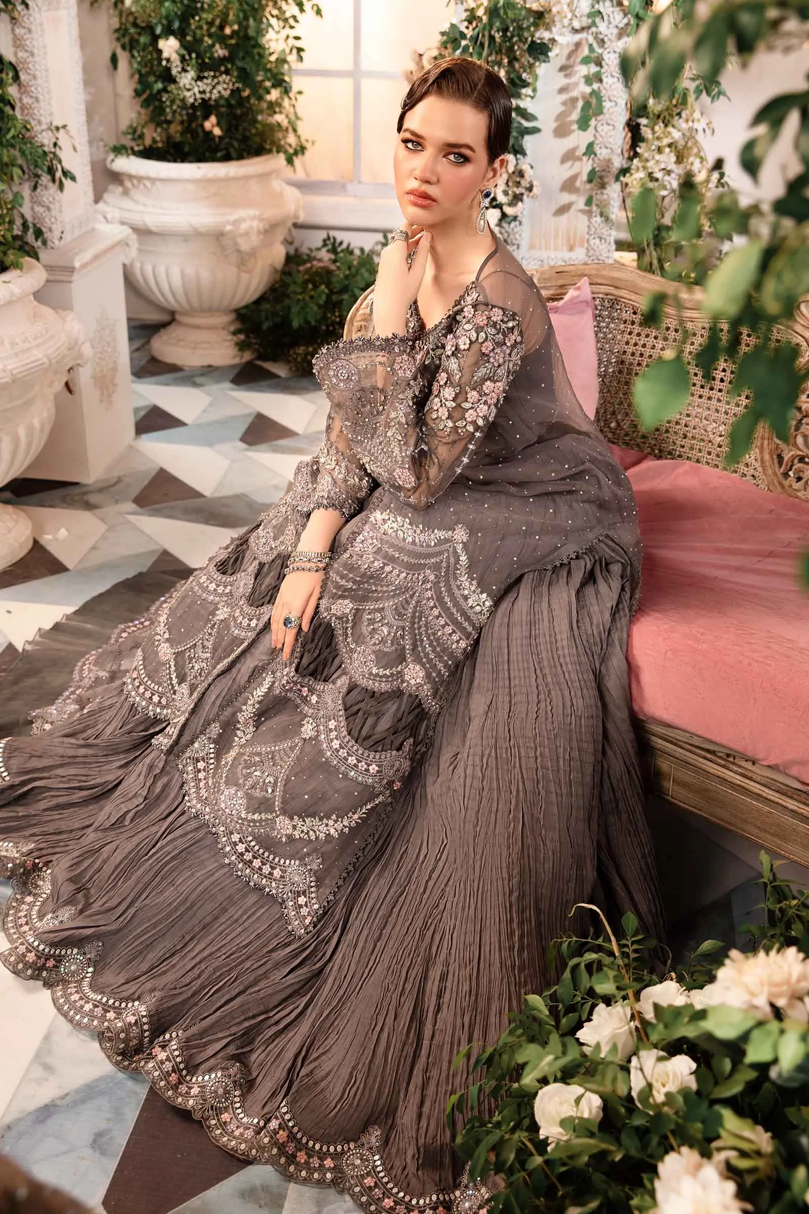 MARIA.B MBroidered Wedding Formals – Embroidered Organza Suit | BD-2902