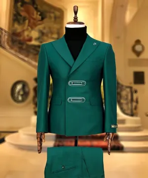 Men's Green Double breasted suit