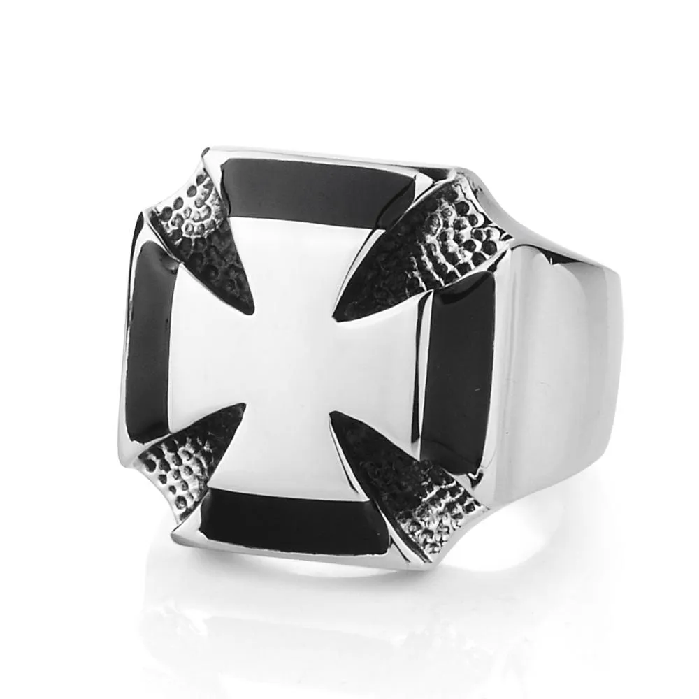 Men's Punk Contrast Color Cross Rings