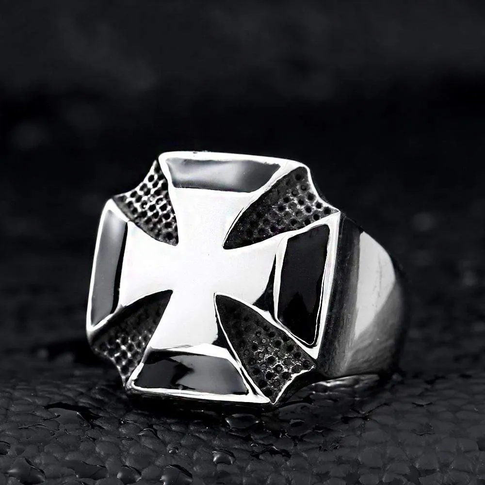 Men's Punk Contrast Color Cross Rings